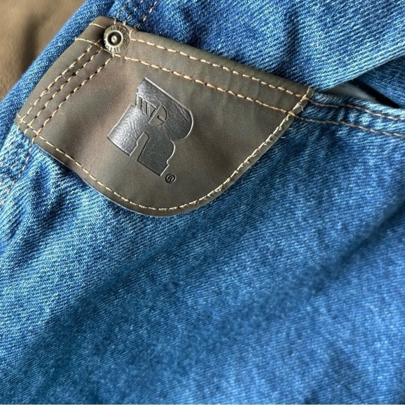 Wrangler Riggs Workwear Jeans Measures 32x32 Blue Denim Hammer Loop. Stain - Picture 9 of 16